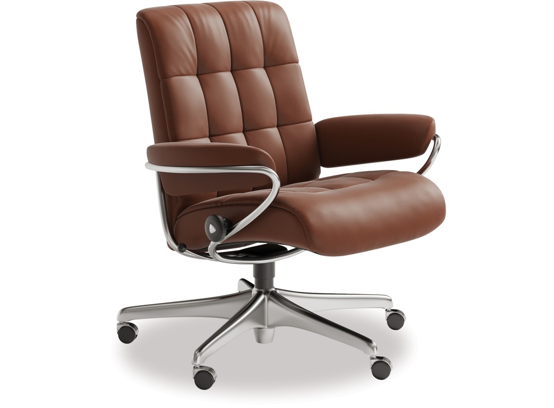 Stressless® London Leather Home Office Chair - Low Back